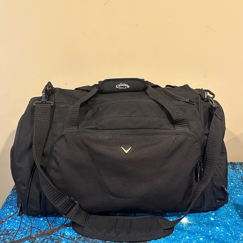 Callaway Golf Duffel Bag Black Travel Gym Weekender Shoulder Strap Large